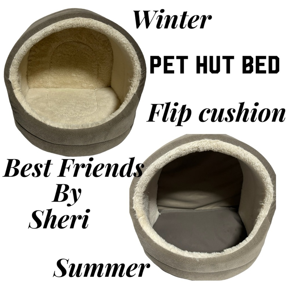 Best friends by Sheri Pet Hut Calming Bed Hooded Cave Sm pet Reversible …